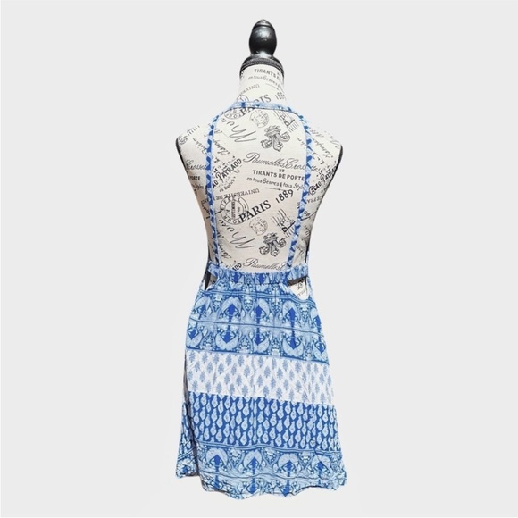 Lulus Blue and White Halter Dress Open Back - Picture 6 of 12